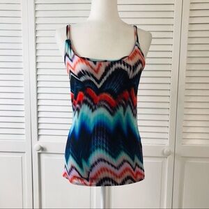 PINK LOTUS Tie-Dye Criss Cross Back Tank Top Size Medium